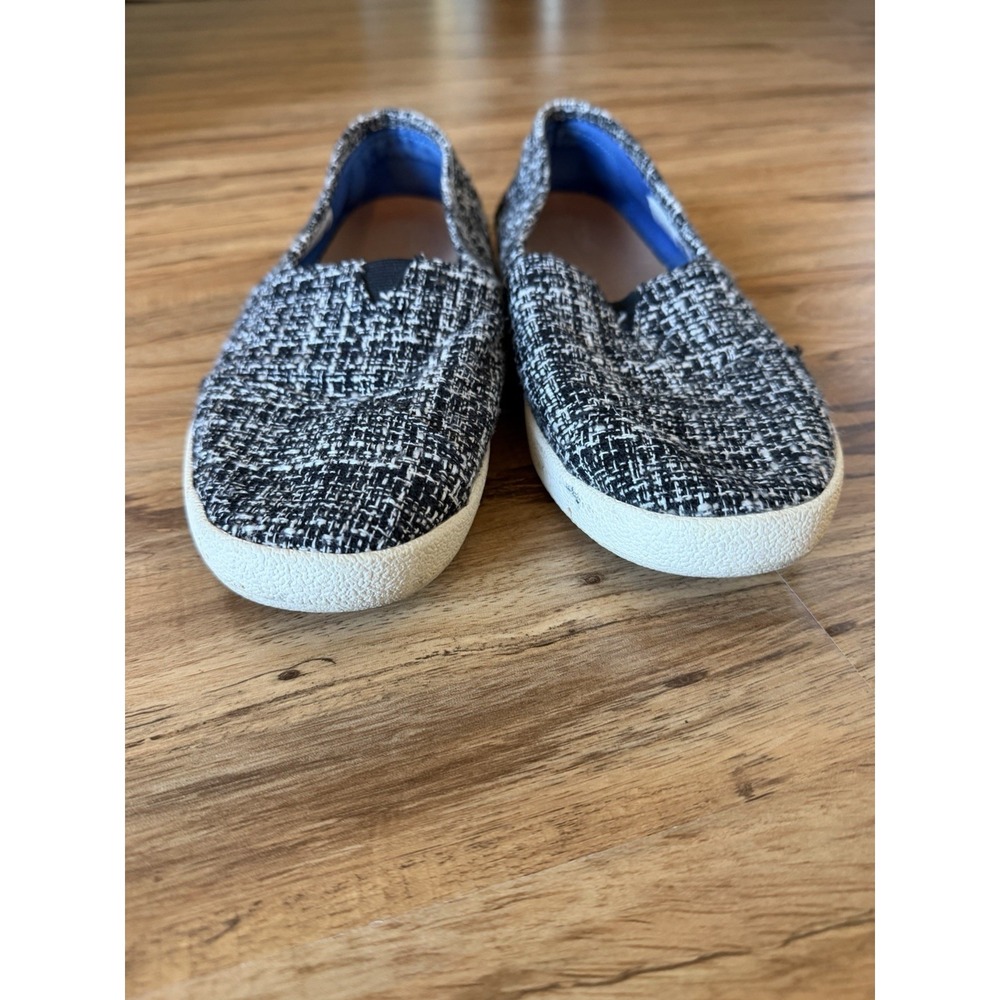TOMS Alpargata Black & White Tweed Slip-On Flats |‎ Women's Size 8.5 - Picture 2 of 5
